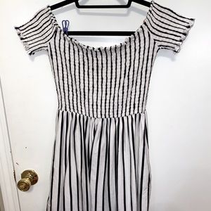 Black and White Striped Dress